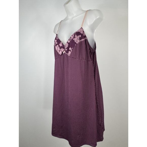 Apt. 9 Intimates Purple Polka Dot Chemise Nightgown Womens Large - Picture 2 of 10